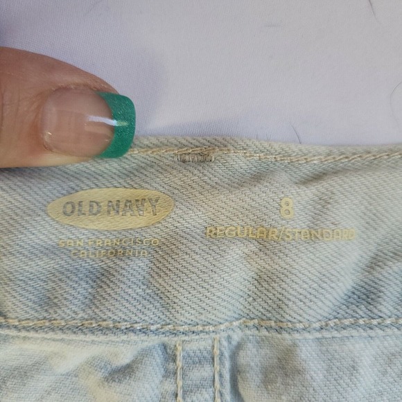 Old Navy Womens Blue Flat Front Medium Rise Denim Cut Off Shorts Size 8 - Picture 3 of 7